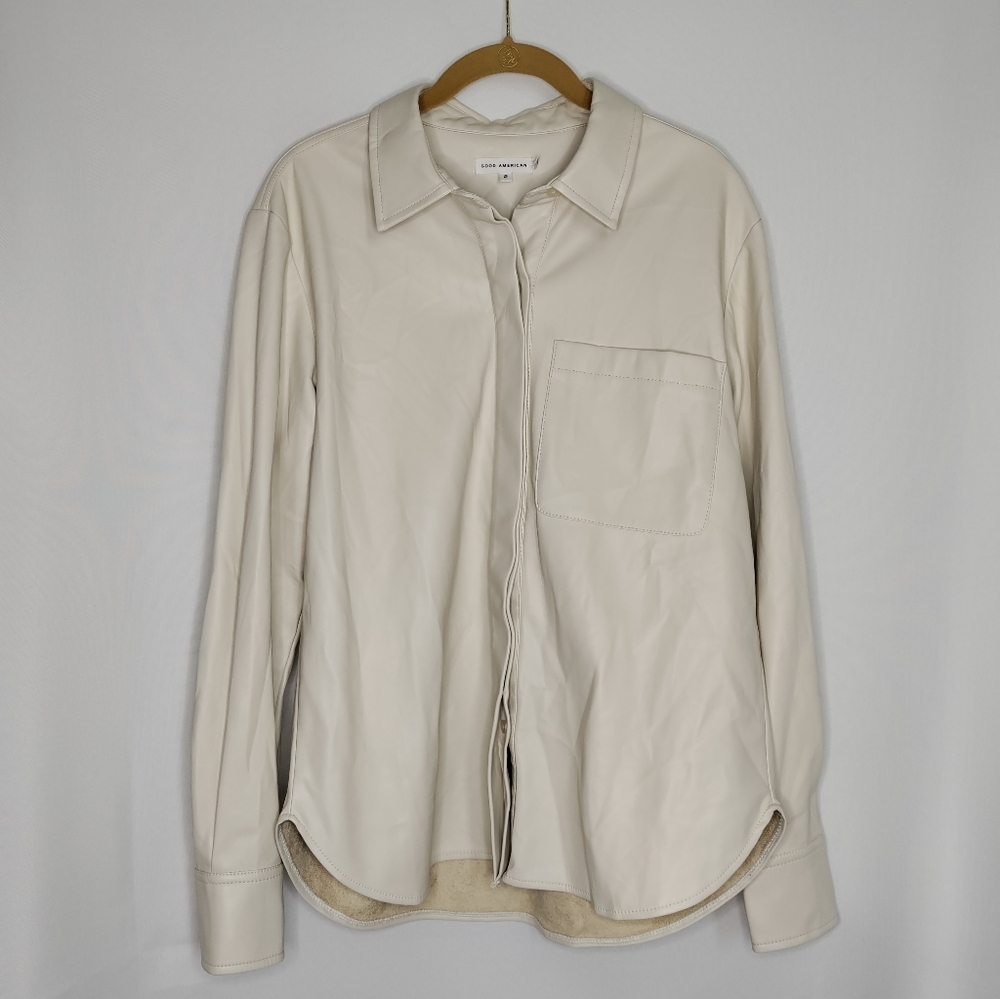Good American Better Than Leather Shirt Jacket